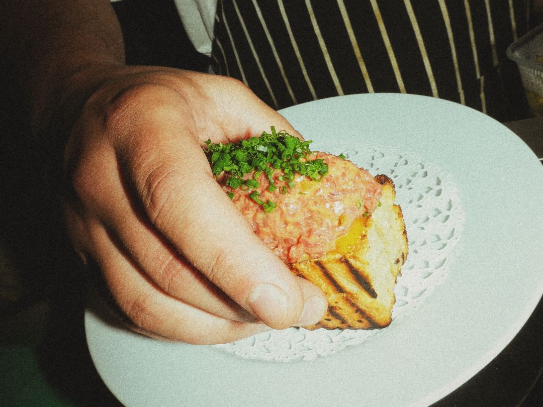 Beef tartare on grilled bread